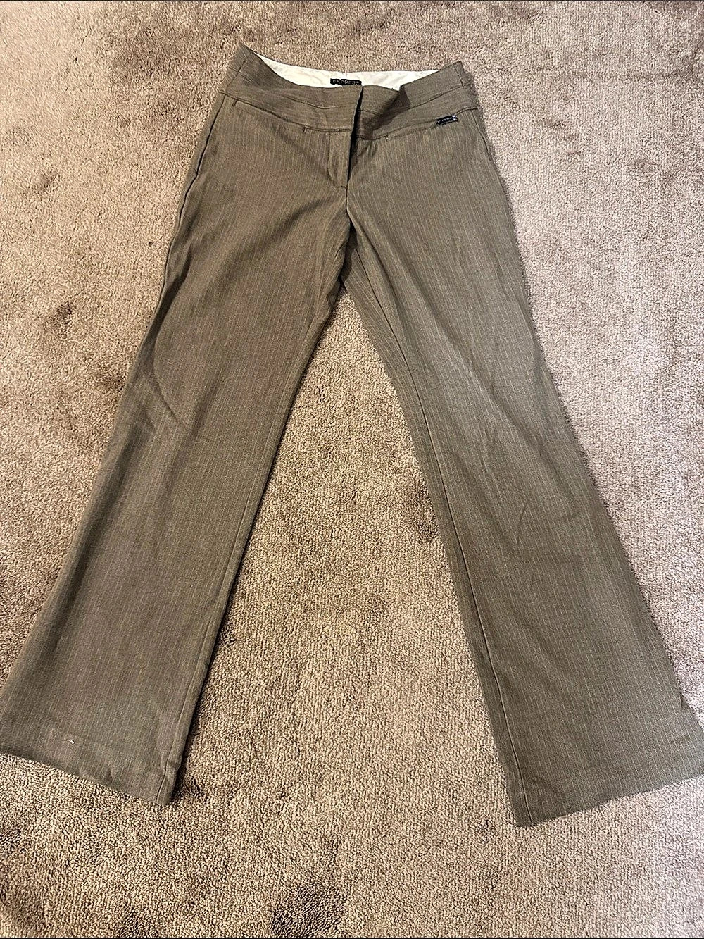 Express Editor Striped Bootcut Pants Brown Size 2R